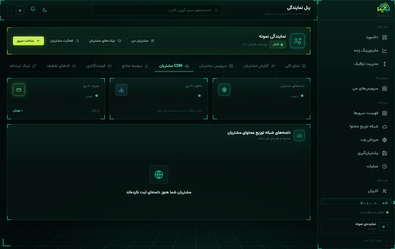 دامنه‌های CDN مشتریان