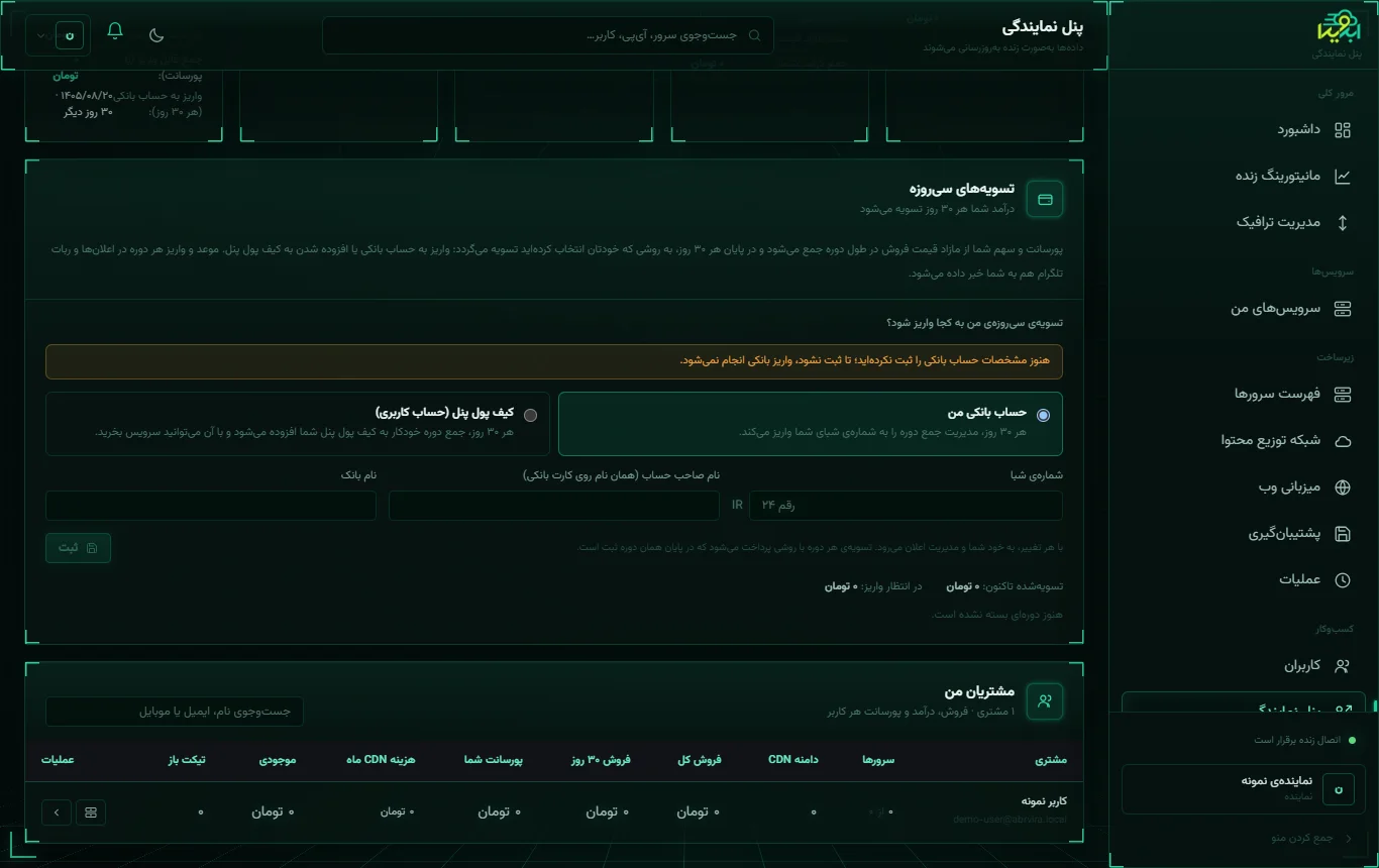 ثبت مشخصات حساب بانکی
